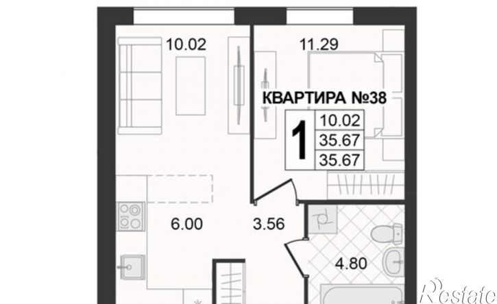 1-комн квартира в новом доме 3-я Новослободская улица, 7,  д. 7