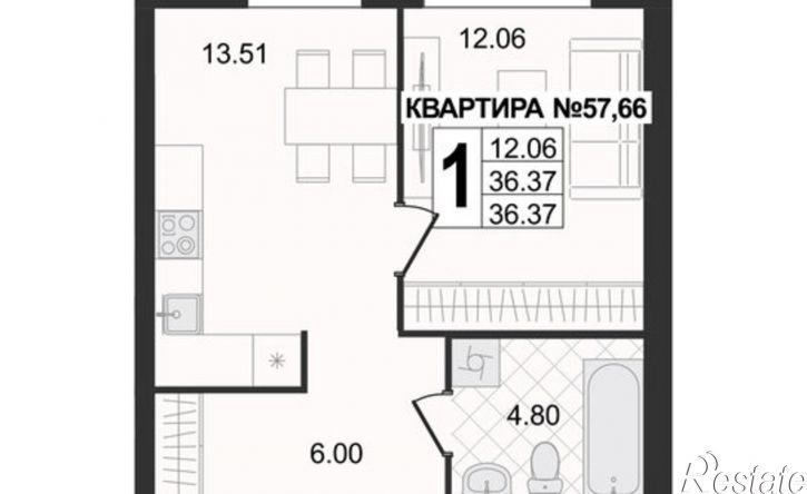 1-комн квартира в новом доме 3-я Новослободская улица, 7,  д. 7