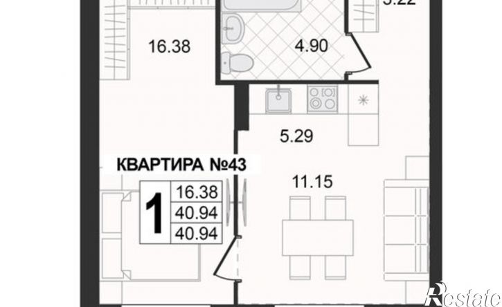 1-комн квартира в новом доме ул 5-я Новослободская, 4,  д. 4