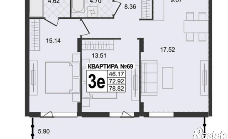 3-комн квартира в новом доме ул 5-я Новослободская, 4,  д. 4