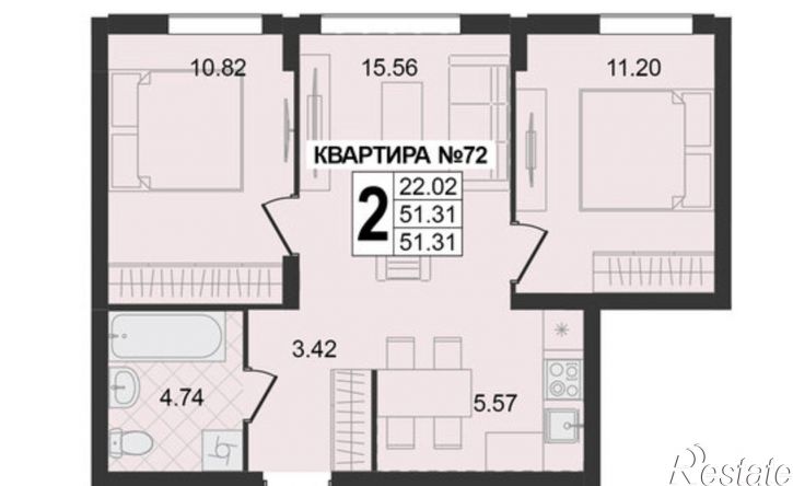 2-комн квартира в новом доме ул 5-я Новослободская, 4,  д. 4