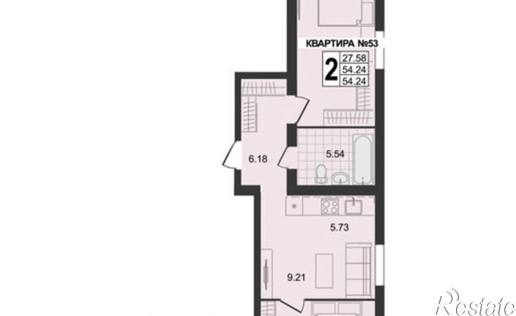 2-комн квартира в новом доме ул 5-я Новослободская, 1,  д. 1