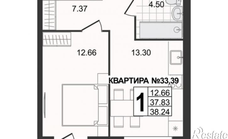 1-комн квартира в новом доме ул 5-я Новослободская, 1,  д. 1
