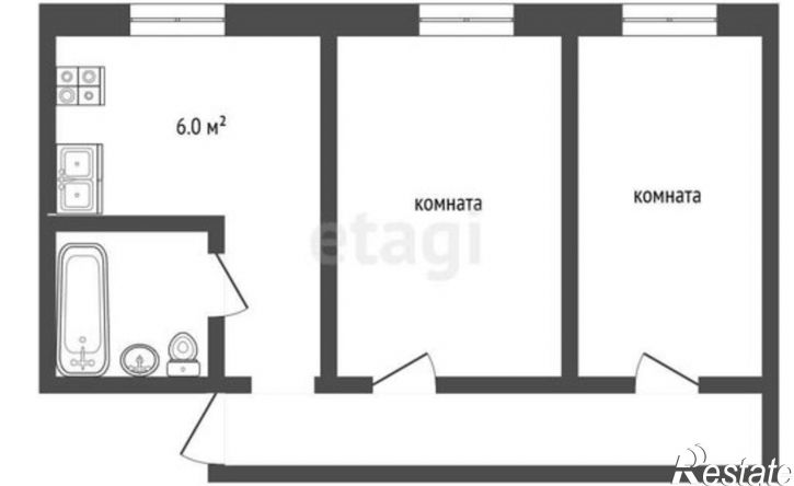 2-комн квартира улица Куликова, 23,  д. 23