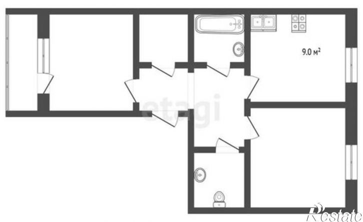 2-комн квартира ул 5-я Новослободская, 4,  д. 4