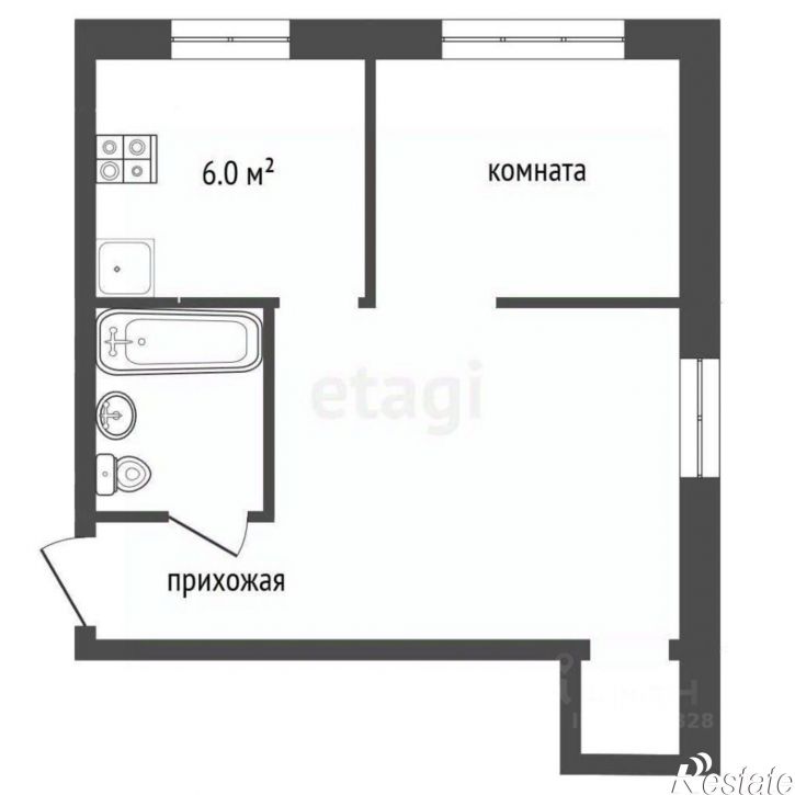 1-комн квартира ул Московская, 109,  д. 109
