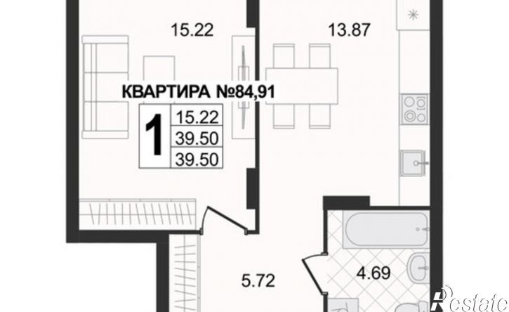 1-комн квартира в новом доме ул 5-я Новослободская, 4,  д. 4