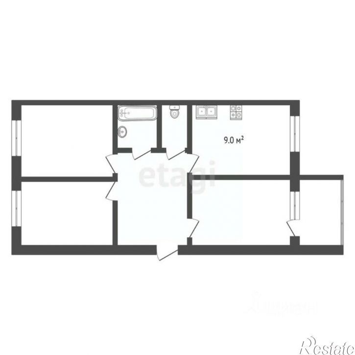 3-комн квартира ул Лесная, 1,  д. 1