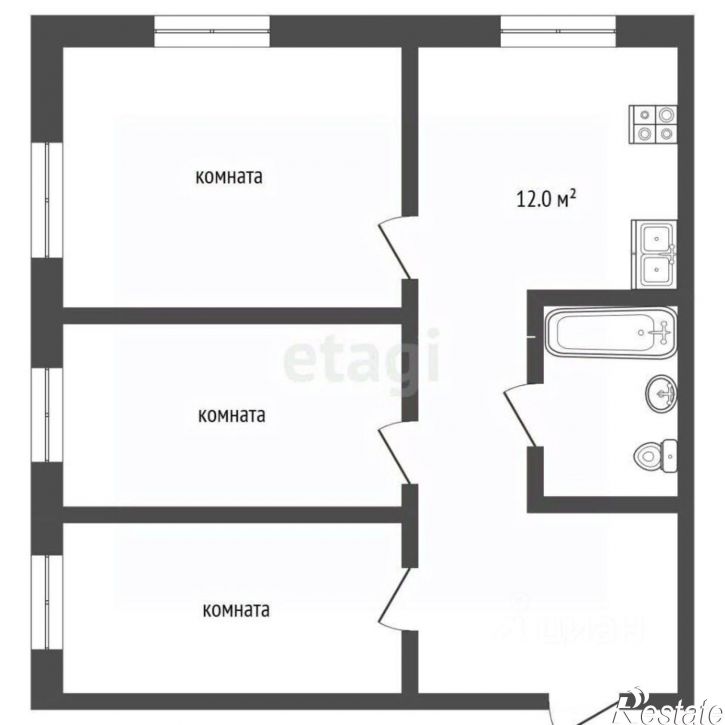 3-комн квартира ул Московская, 85,  д. 85