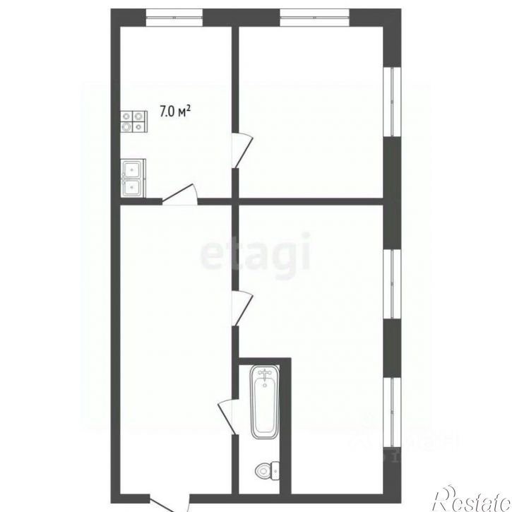 2-комн квартира ул Юбилейная, 2,  д. 2