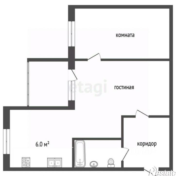 2-комн квартира ул Московская, 37,  д. 37