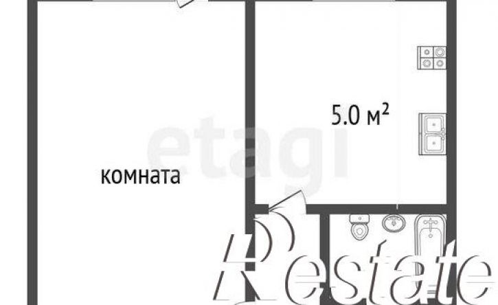 1-комн квартира улица Серова, 39,  д. 39
